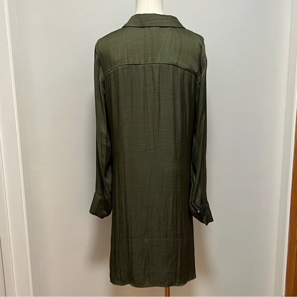 Steve Madden Olive Green Women's Satin Dress - Picture 4 of 7